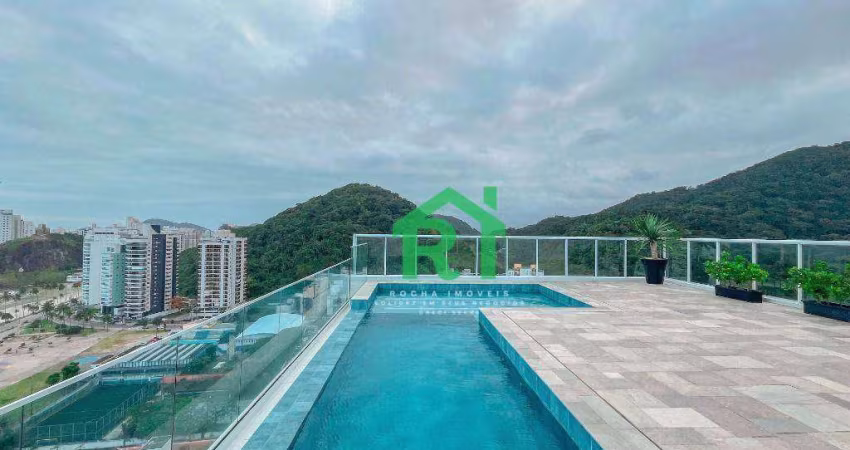 Apartamento Beira-Mar 2 Quartos, Lazer Completo, Vaga. Venda, 56m² R$640.000 - Enseada - Guarujá/SP