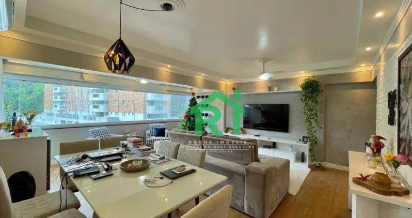 Apartamento beira mar, 4 dormitórios (1 suíte), 1 vaga, jardim astúrias, guarujá/sp