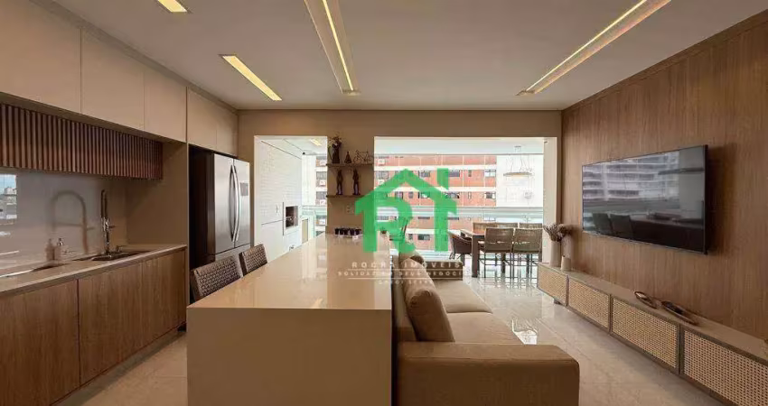 Apartamento à beira mar com 2 dormitórios (1 suíte), 2 vagas, lazer, Jardim Astúrias, Guarujá/SP