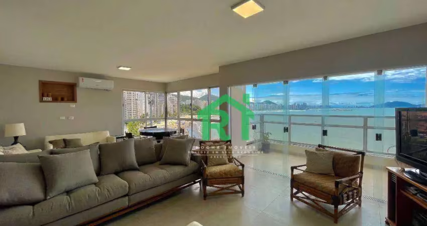 Apartamento frente mar, 3 dormitórios (3 suítes), 2 vagas, jardim astúrias, guarujá/sp