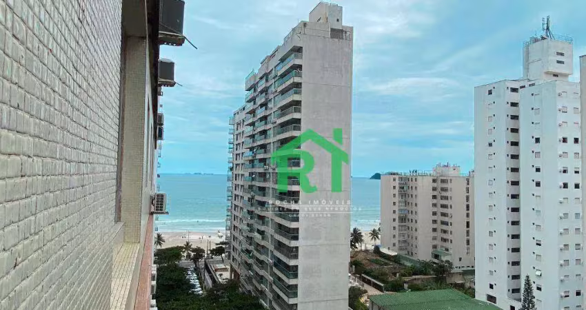 Apartamento vista ao mar, 2 dormitórios (1 suíte),  1 vaga de garagem - pitangueiras - guarujá/sp