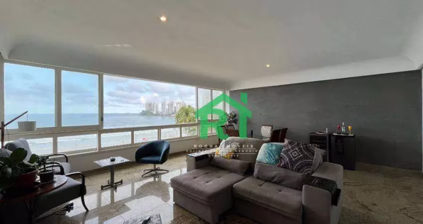 Apartamento frente mar, 3 dormitórios (1 suíte), 2 vagas, pitangueiras, guarujá/sp