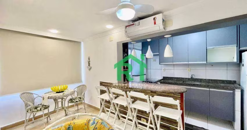 Apartamento beira-mar, reformado, 1 dormitório (suíte), 1 vaga, pitangueiras, guarujá/sp