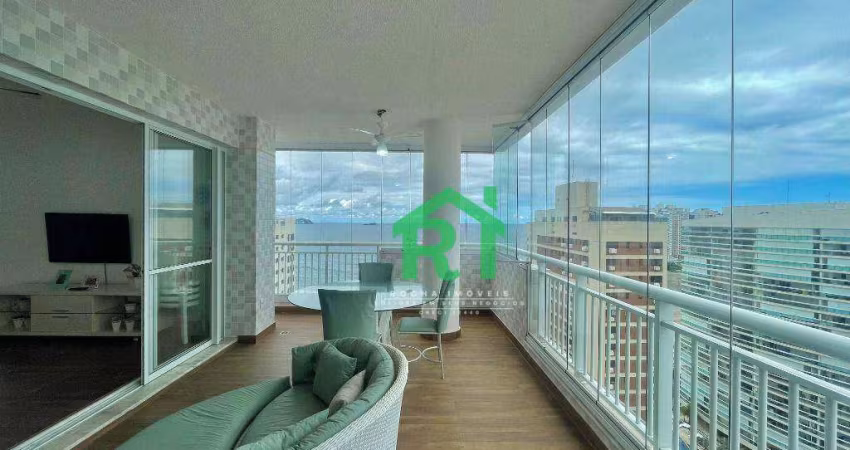 Apartamento à beira mar com 3 dormitórios (1 suíte), 2 vagas, lazer, Jardim Astúrias, Guarujá/SP
