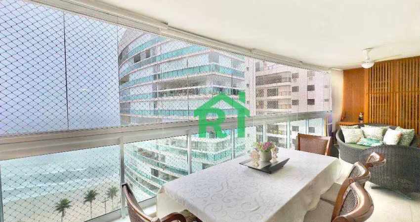 Apartamento frente mar com 2 quartos (1 suíte), 2 vagas e lazer à venda em jardim astúrias, guarujá | rocha imóveis guarujá