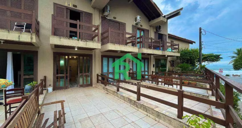 Apartamento á beira mar, 1 quarto, 1 vaga, tombo, guarujá/sp