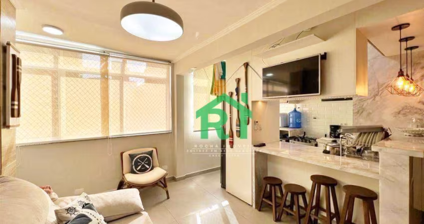 Apartamento com 2 dormitórios, 60 m² - venda por R$ 400.000,00 ou aluguel por R$ 4.000,00/mês - Jardim Astúrias - Guarujá/SP