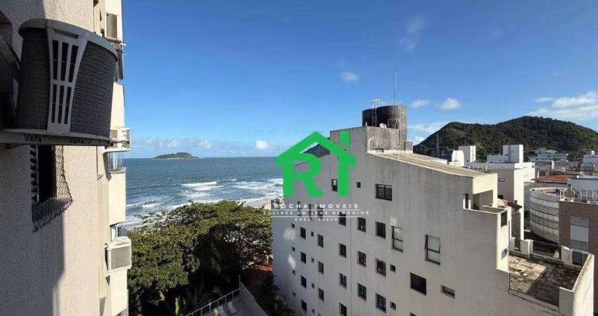Apartamento pé na areia, 2 dormitorios (1 suite), 1 vaga, lazer, Tombo, Guaruja/SP