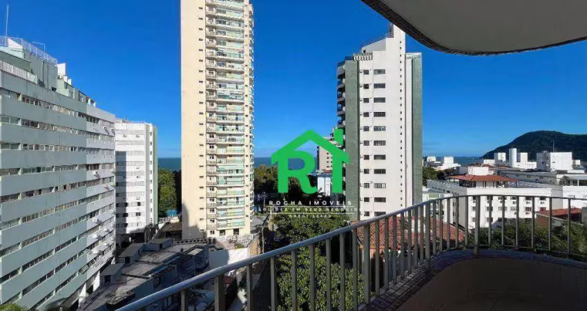 Apartamento com vista mar, 2 quartos (1 suíte), 1 vaga, tombo, guarujá/sp
