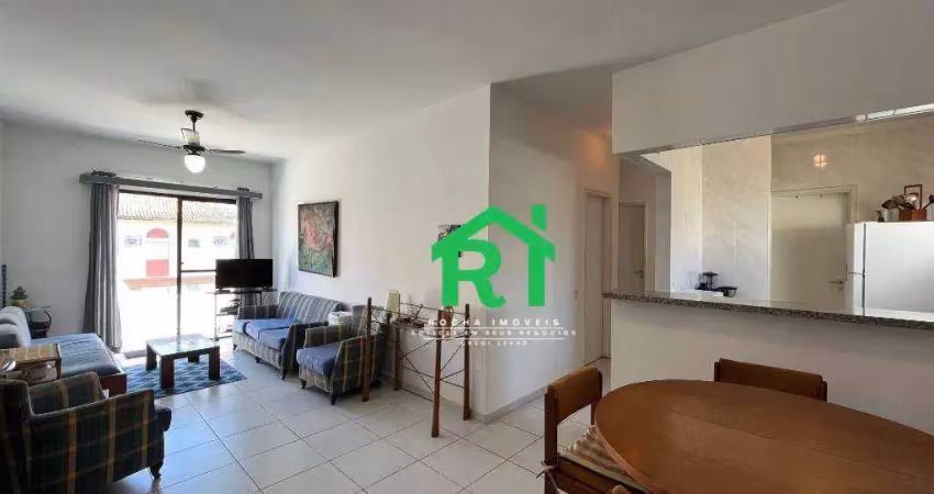 Apartamento à beira mar com 2 dormitórios, 1 vaga, lazer, enseada, guarujá/sp