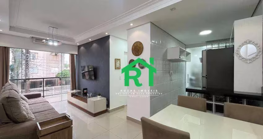Apartamento com 1 dormitório, 1 vaga, lazer, Enseada, Guarujá/SP