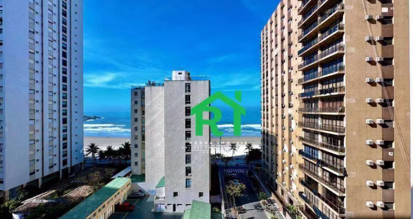 Apartamento com vista mar, 3 dormitórios (1 suíte), 2 vagas, Pitangueiras, Guarujá/SP.