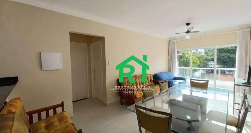 Apartamento à beira mar com 1 dormitórios, sacada, 1 vaga - enseada - guarujá/sp