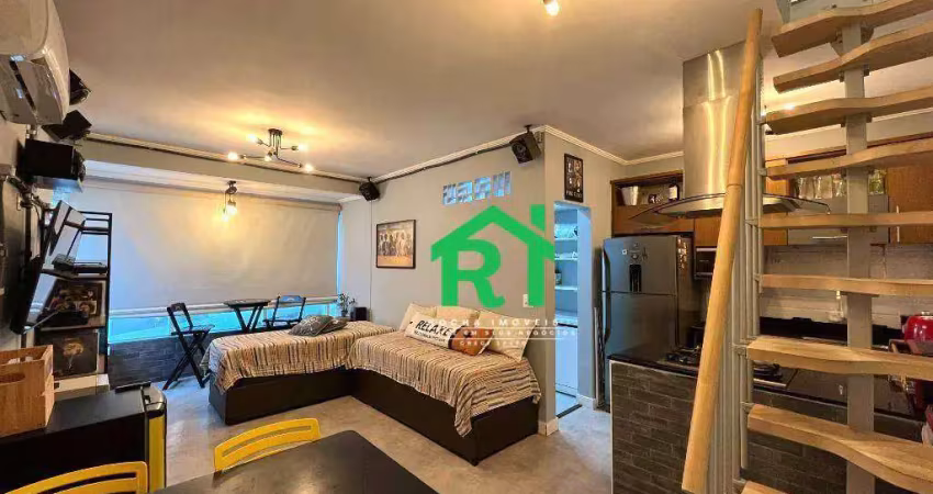 Apartamento Beira Mar, 1 Dormitório (1 Suíte), 1 Vaga, Lazer, Tombo, Guarujá/SP
