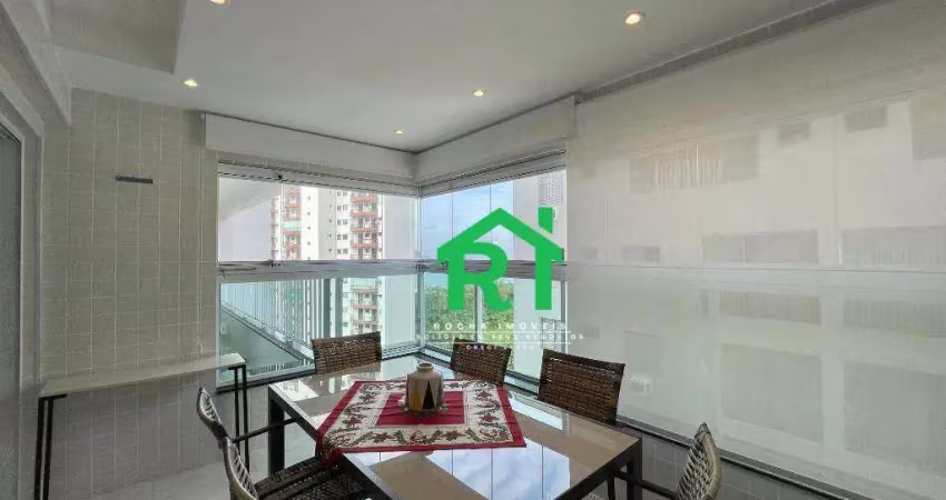 Apartamento com varanda gourmet 2 dormitórios (1 suíte), 2 vagas, lazer, jardim astúrias, guarujá/sp