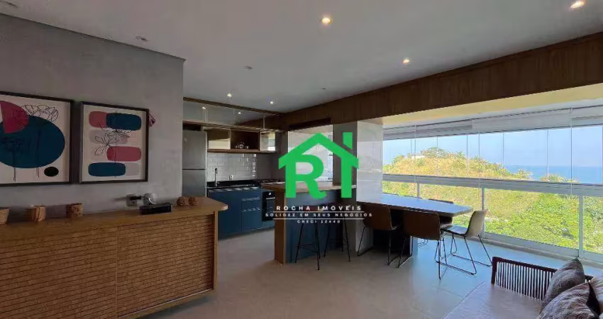 Apartamento frente mar com 2 quartos (1 suíte), 2 vagas e lazer à venda em jardim astúrias, guarujá | rocha imóveis guarujá