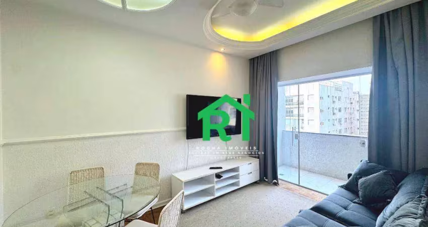 Apartamento com 1 dormitório com vista para o mar à venda, 58 m² por r$ 480.000 - pitangueiras - guarujá/sp