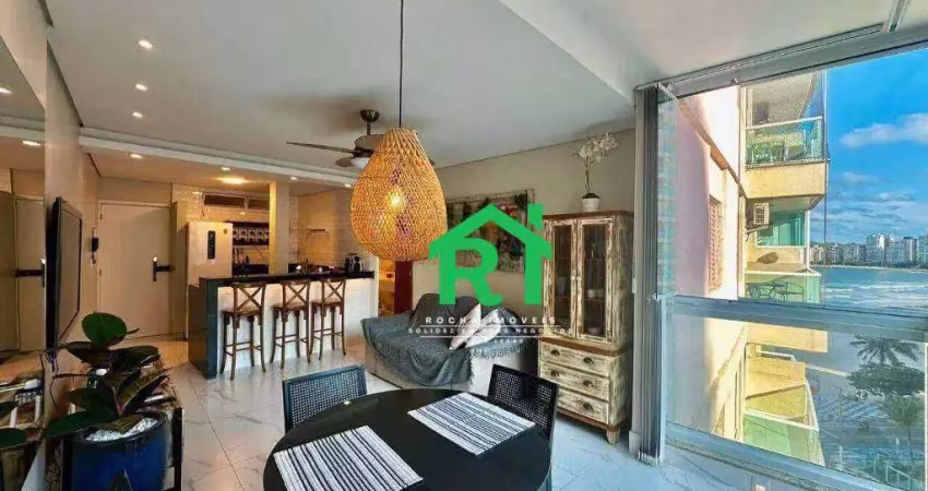 Apartamento com vista mar i 2 quartos (1 suíte) i praia das pitangueiras i guarujá/sp