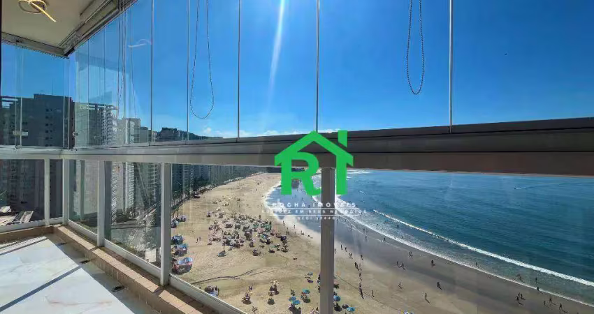 Apartamento frente mar i 2 quartos (1 suíte), 2 vagas, lazer, praia das astúrias - guarujá/sp.