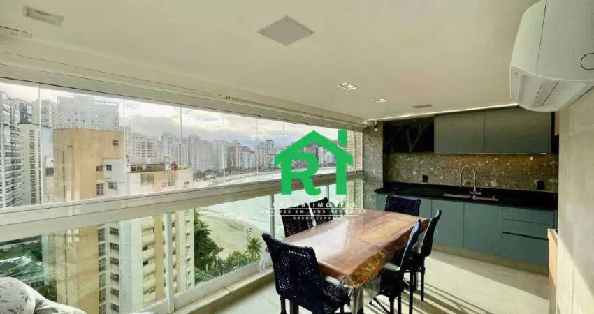 Apartamento frente mar com 3 quartos (3 suítes), 2 vagas e lazer à venda em jardim astúrias, guarujá | rocha imóveis guarujá