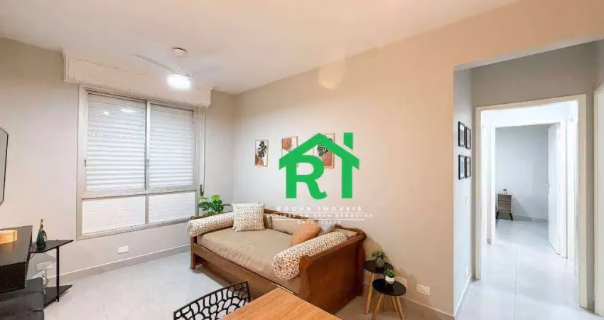 Apartamento à beira mar com 2 quartos, 1 vaga à venda em jardim astúrias, guarujá | rocha imóveis guarujá