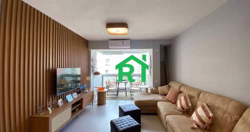 Apartamento com 3 dormitórios para alugar, 115 m² por r$ 5.000,00/mês - pitangueiras - guarujá/sp