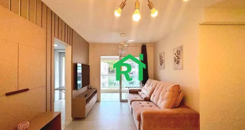 Apartamento com 2 dormitórios, 90 m² - venda por r$ 700.000 ou aluguel por r$ 6.200/mês - jardim astúrias - guarujá/sp