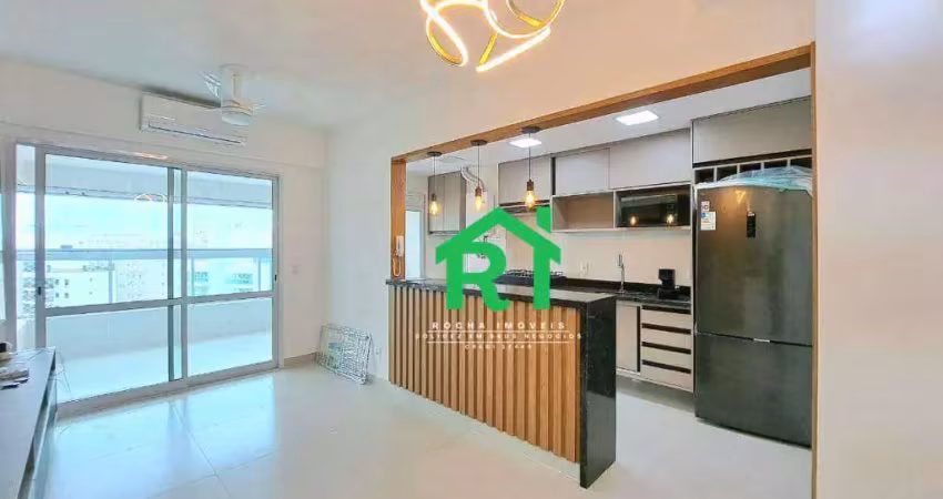 Apartamento novo, 2 dormitórios (1 suíte), 2 vagas, lazer, para alugar por r$ 7.000/mês - jardim astúrias - guarujá/sp