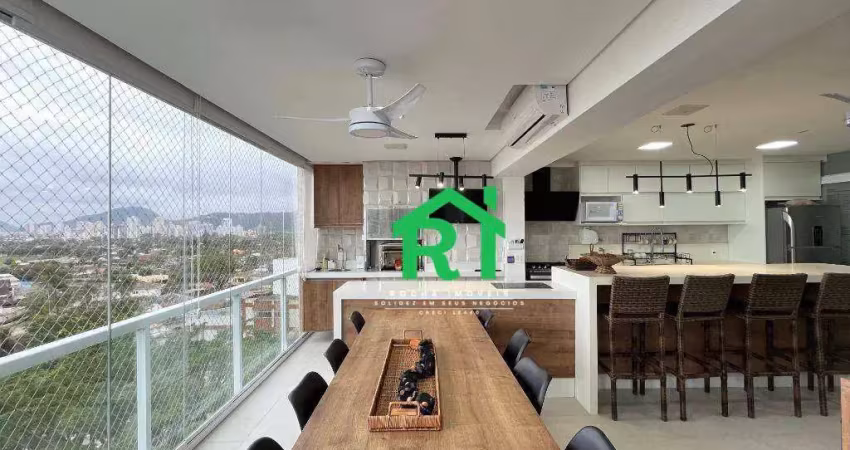 Apartamento com vista para o mar, 3 dormitórios (1 suíte), 2 vagas, lazer, enseada, guarujá/sp