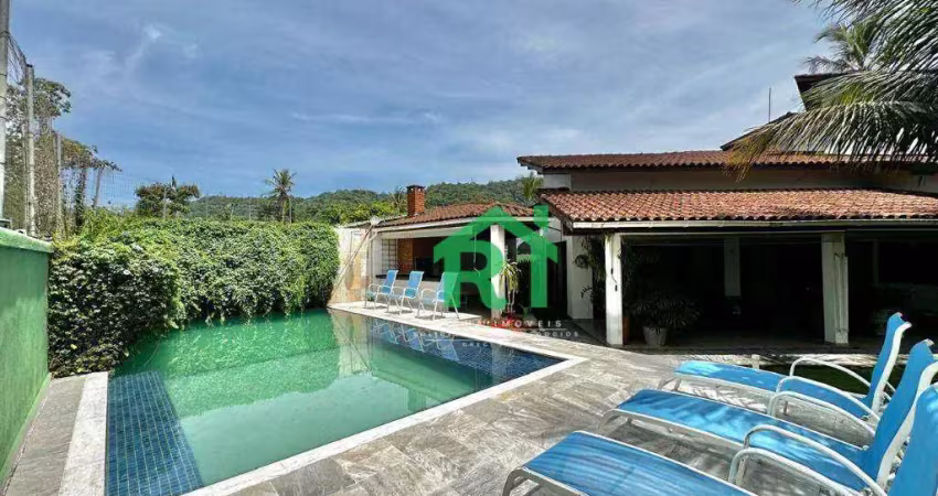 Casa com 6 dormitórios para alugar, 400 m² por r$ 15.000,00/mês - enseada - guarujá/sp