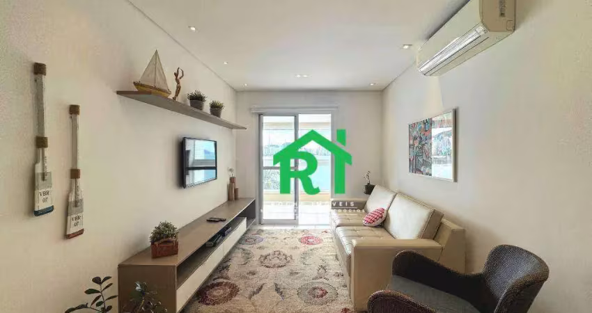 Apartamento com 3 dormitórios para alugar, 120 m² por r$ 8.000,00/mês - jardim astúrias - guarujá/sp