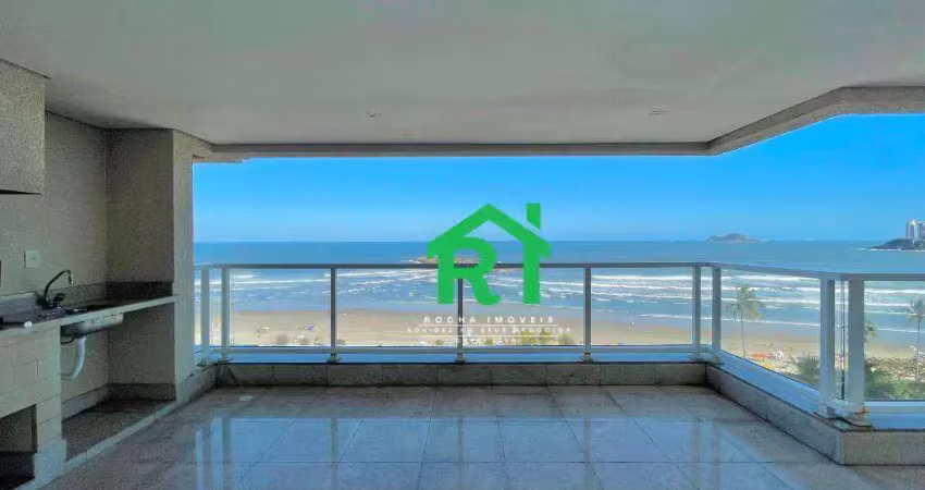 Apartamento frente mar, 3 quartos (3 suítes), lazer, 2 vagas, pitangueiras | rocha imóveis guarujá