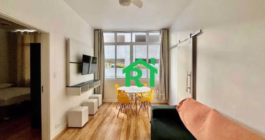 Apartamento com 1 dormitório à venda, 58 m² por r$ 400.000 - pitangueiras - guarujá/sp