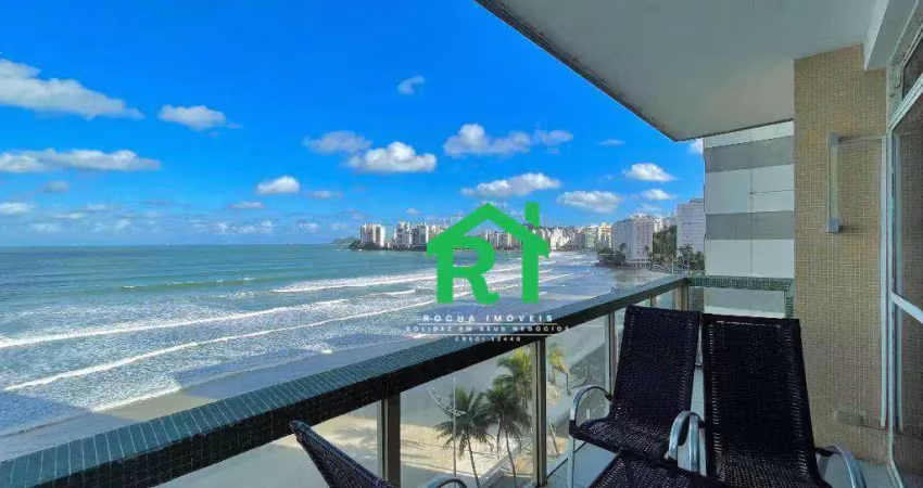 Apartamento frente mar com 4 quartos (3 suítes), 1 vaga, pitangueiras | rocha imóveis guarujá