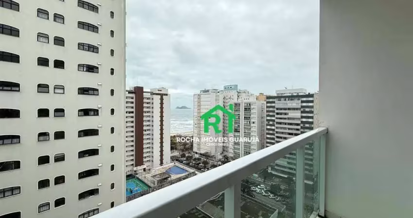 Apartamento beira mar com 2 dormitórios, sacada ampla e 1 vaga na praia das pitangueiras – guarujá