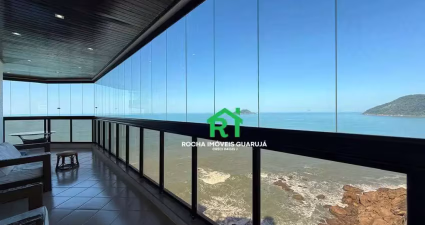 Alto padrão frente mar com 4 suítes, vista panorâmica e lazer na praia das astúrias – guarujá
