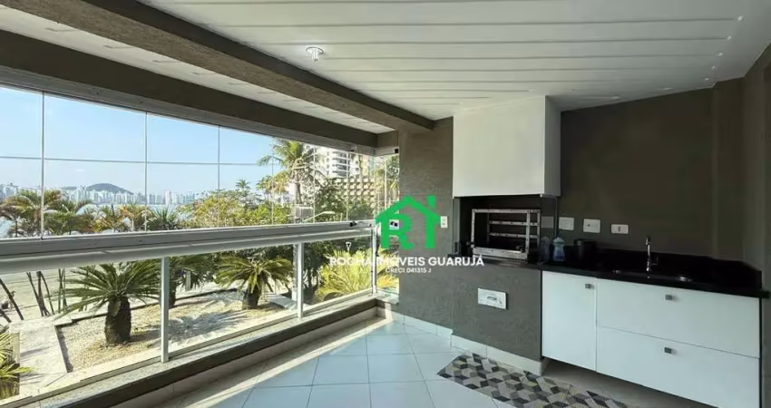 Locação frente mar com 4 suítes, varanda gourmet e lazer na praia das astúrias – guarujá
