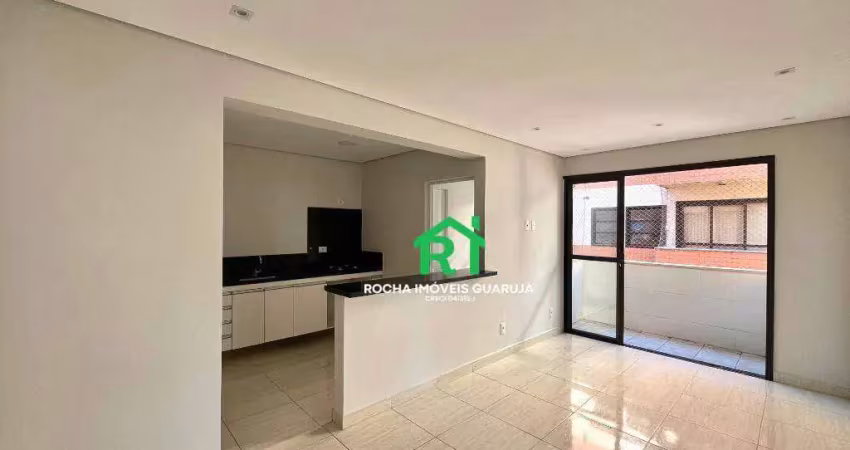 Apartamento à beira mar com 2 quartos, 1 vaga à venda no tombo, guarujá