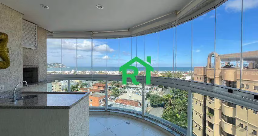 Apartamento vista ao mar com 3 dormitórios (3 suítes), 2 vagas, lazer, enseada, guarujá/sp
