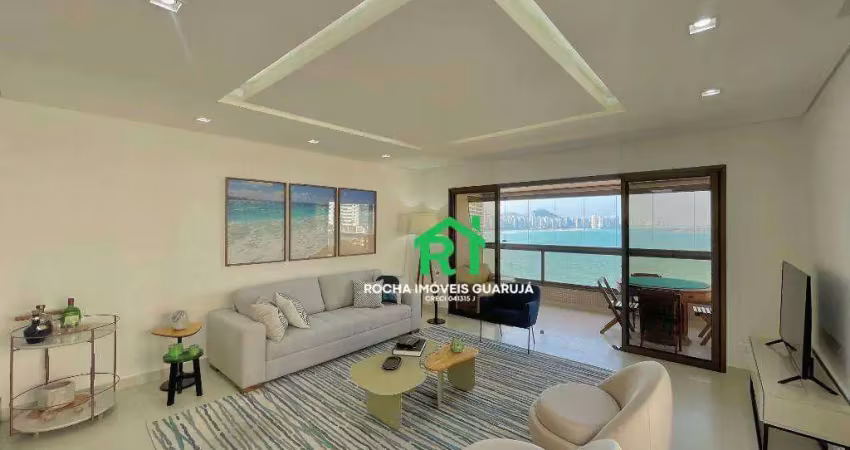 Apartamento frente mar, 3 dormitórios (suítes), 2 vagas, lazer, jardim astúrias, guarujá/sp