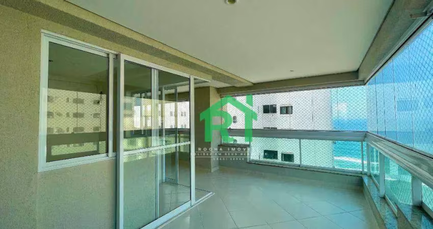 Apartamento beira mar, 3 dormitórios (3 suítes), 2 vagas, área de lazer, jardim astúrias, guarujá/sp