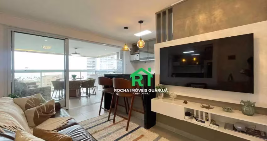 Apartamento com 2 dormitórios (1 suíte), piscina, beira mar, enseada, guarujá/sp