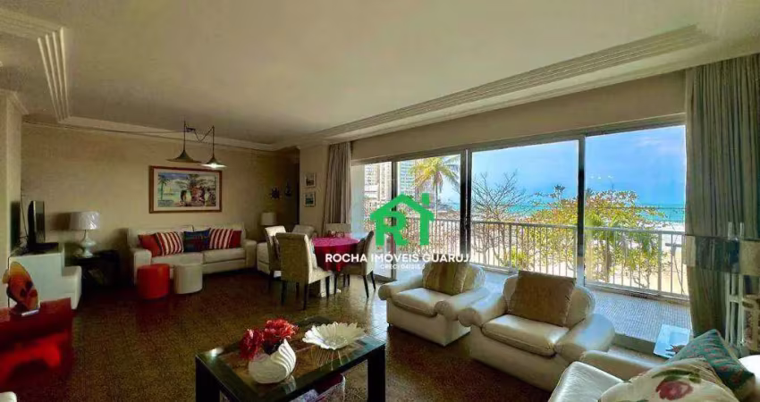 Apartamento frente mar, vista mar, 4 dormitórios (2 suítes), 1 vaga, pitangueiras, guarujá/sp.