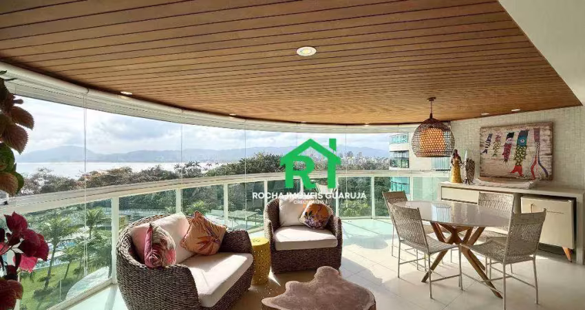 Apartamento frente mar com 4 quartos (4 suítes), 2 vagas e lazer à venda em enseada, guarujá