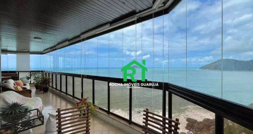Apartamento frente mar com 4 quartos (4 suítes), 2 vagas e lazer à venda em jardim astúrias, guarujá