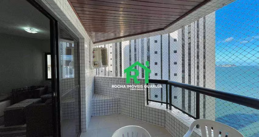 Apartamento beira mar, 2 dormitórios (1 suíte), 2 vagas, lazer, jardim astúrias, guarujá/sp
