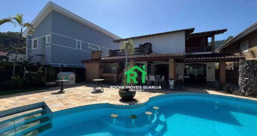 Casa com 4 dormitórios (3 suítes), 6 vagas, lazer, enseada, guarujá/sp