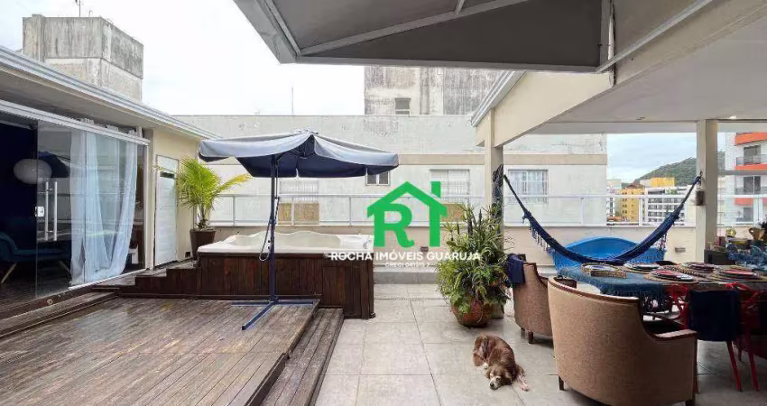 Cobertura 4 dormitórios (4 suítes), 1 vaga, lazer, enseada, guarujá/sp