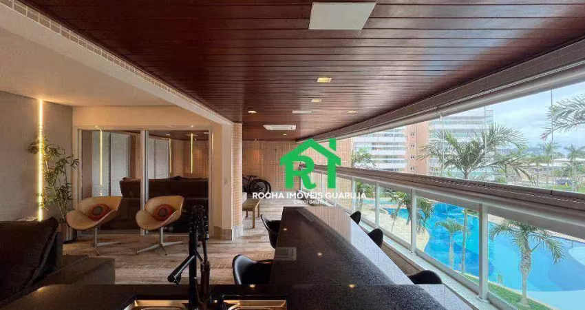 Apartamento frente mar, 4 dormitórios (3 suítes), 4 vagas, lazer, enseada, guarujá/sp