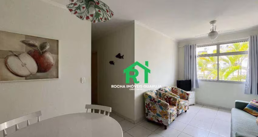 Apartamento beira mar, 2 dormitórios, 1 vaga, enseada, guarujá/sp